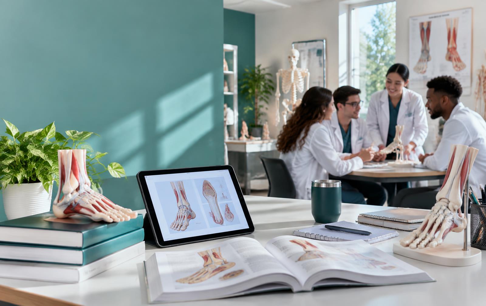 Podiatric medical students studying anatomy together